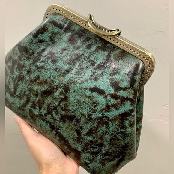 Vintage Handmade Genuine Premium Leather Push Lock Clutch/Shoulder Bag/Crossbody - Picture 13 of 16